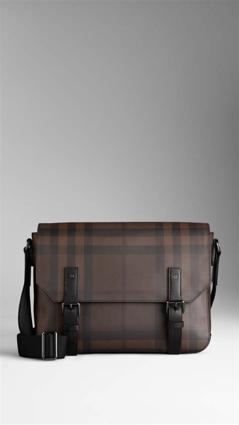 burberry smoked check messenger bag|Burberry crossbody bags men's.